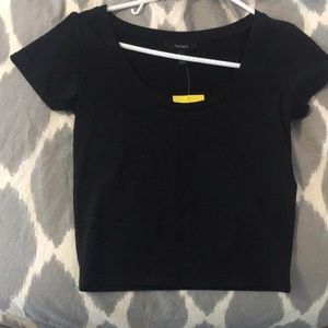 Black short sleeve cotton top